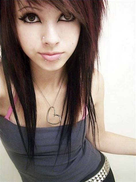 emo hairstyle female|emo hair long buzzed side.